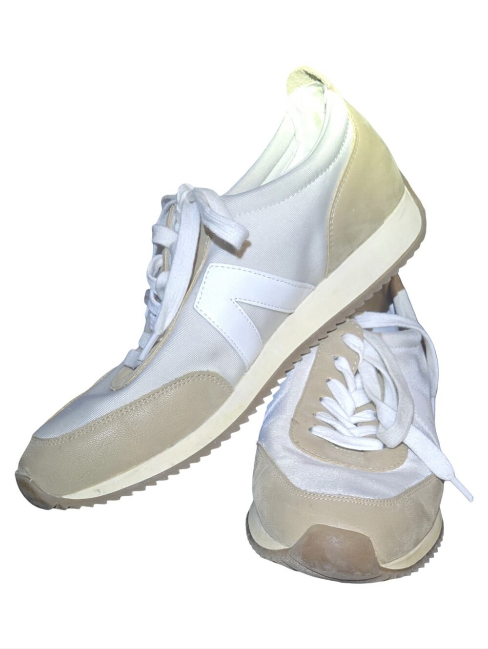 MIA Kable Retro White and Tan Women's Fashion Sneakers Vintage Athleisure